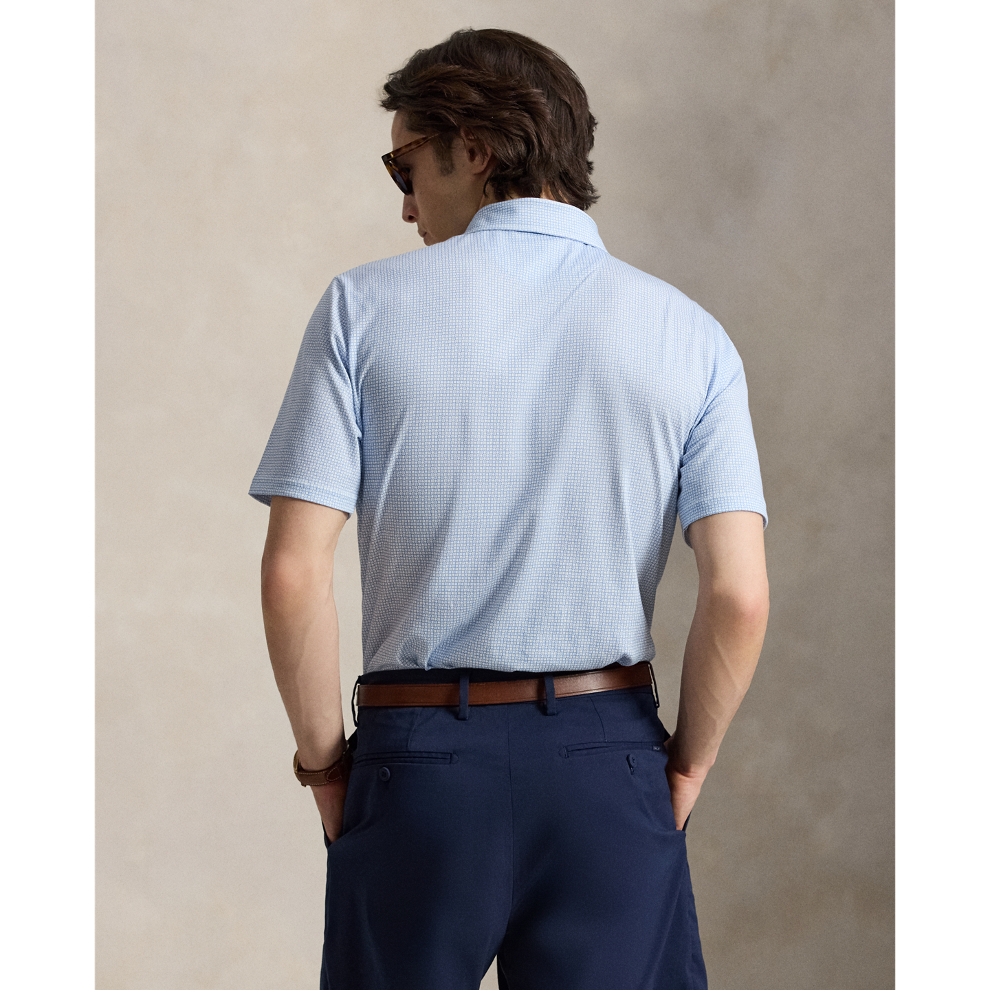Мужское поло Ralph Lauren Classic Fit Performance Polo, цвет: Синий — фото 2
