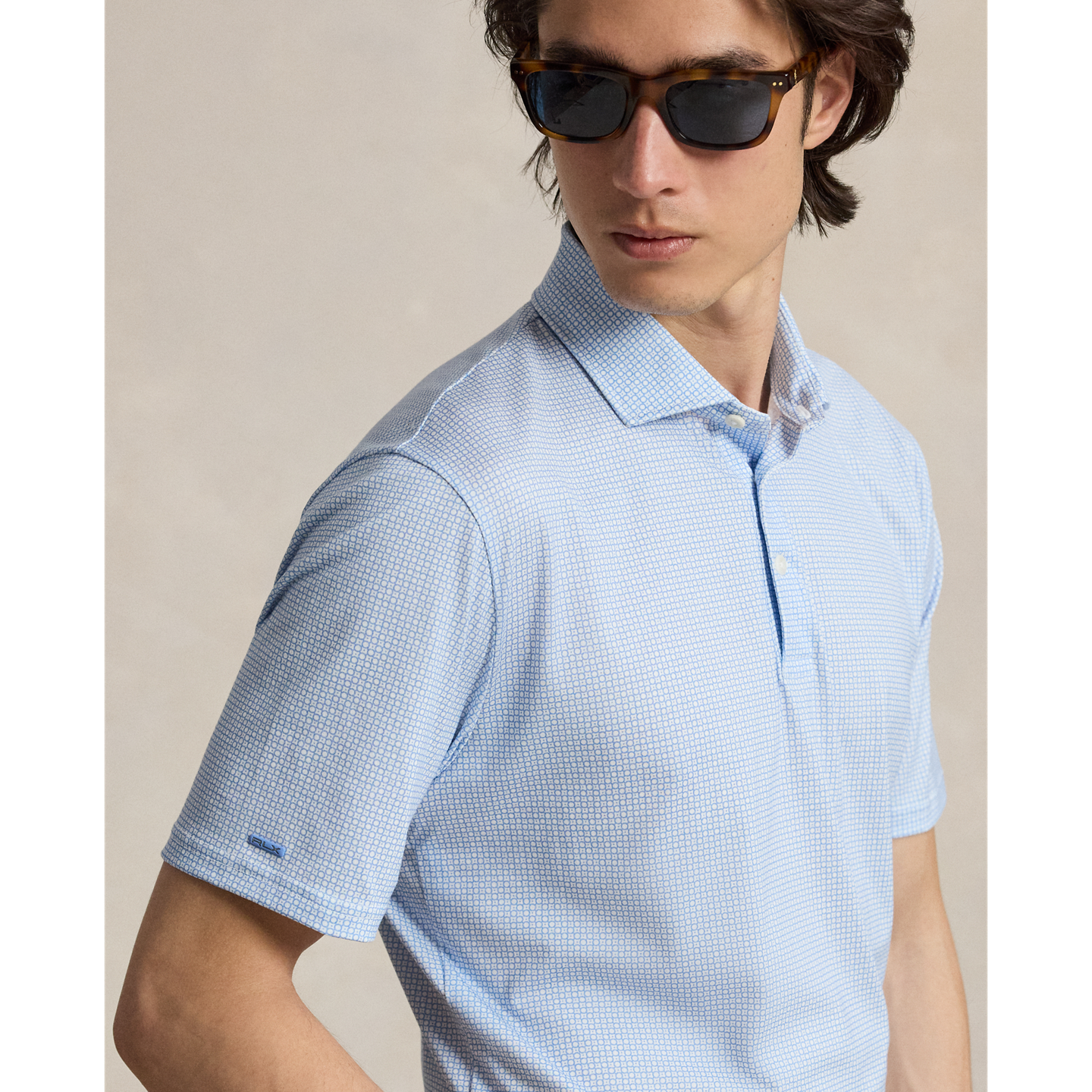 Мужское поло Ralph Lauren Classic Fit Performance Polo, цвет: Синий — фото 3