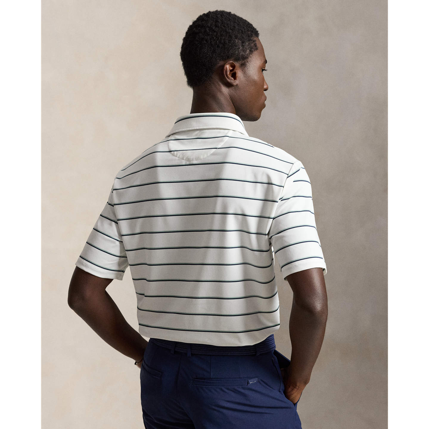 Мужское поло Ralph Lauren Classic Fit Performance Polo, цвет: Белый разноцветный — фото 2