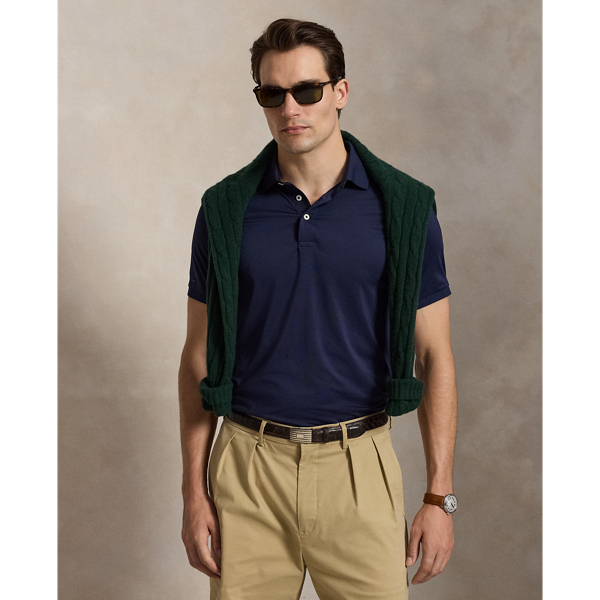 Polo Tailored Fit Performance RLX en Marine raffin&eacute; 1