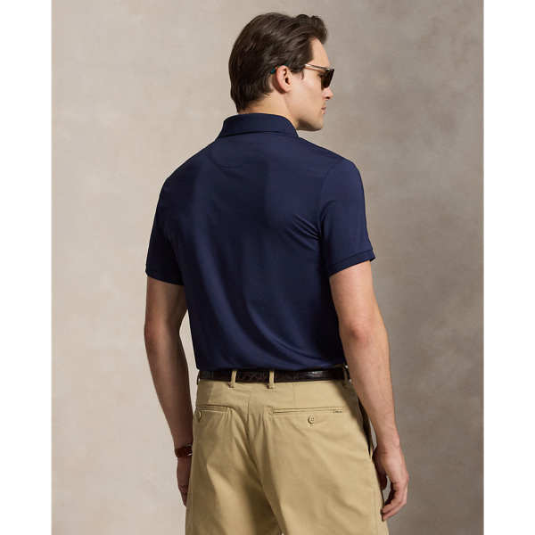 Polo Tailored Fit Performance RLX en Marine raffin&eacute; 4