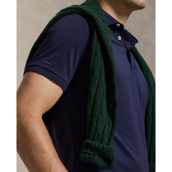 Polo Tailored Fit Performance RLX en Marine raffin&eacute; 5