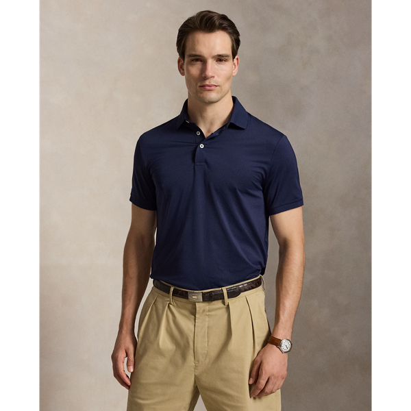 Polo Tailored Fit Performance RLX en Marine raffin&eacute; 6