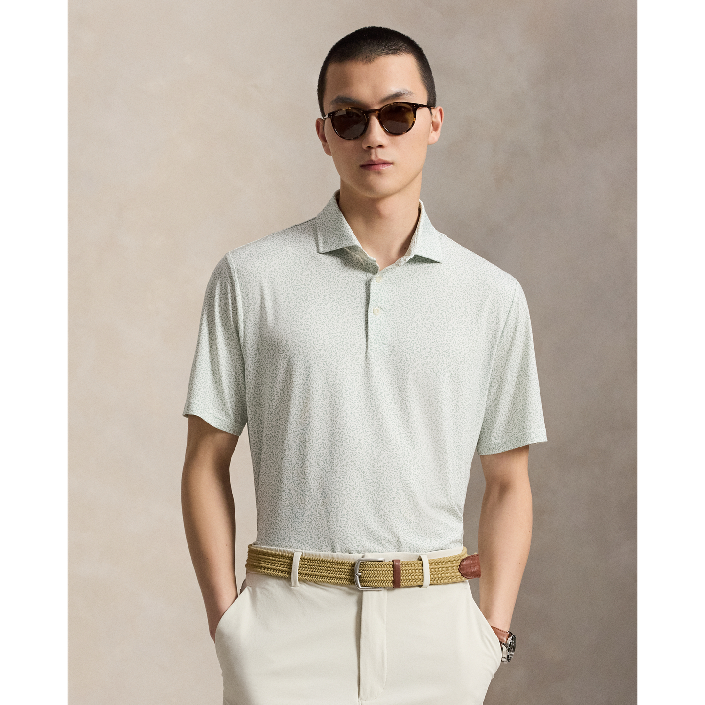 Мужское поло Ralph Lauren Classic Fit Performance Polo, цвет: Lima Bean Botanic Deco — фото 4