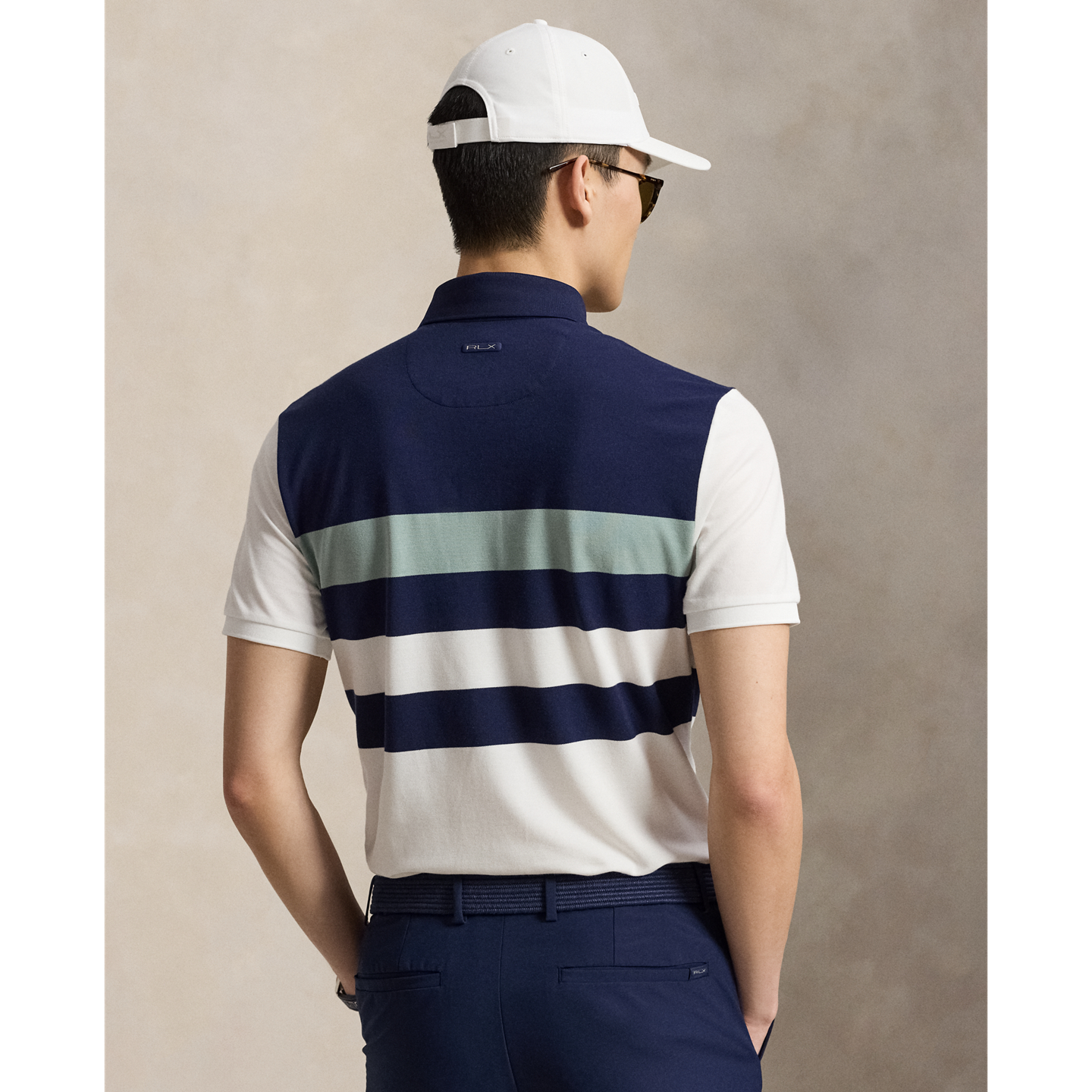 Мужское поло Ralph Lauren Tailored Fit Performance Polo, цвет: Тёмно-синий разноцветный — фото 2
