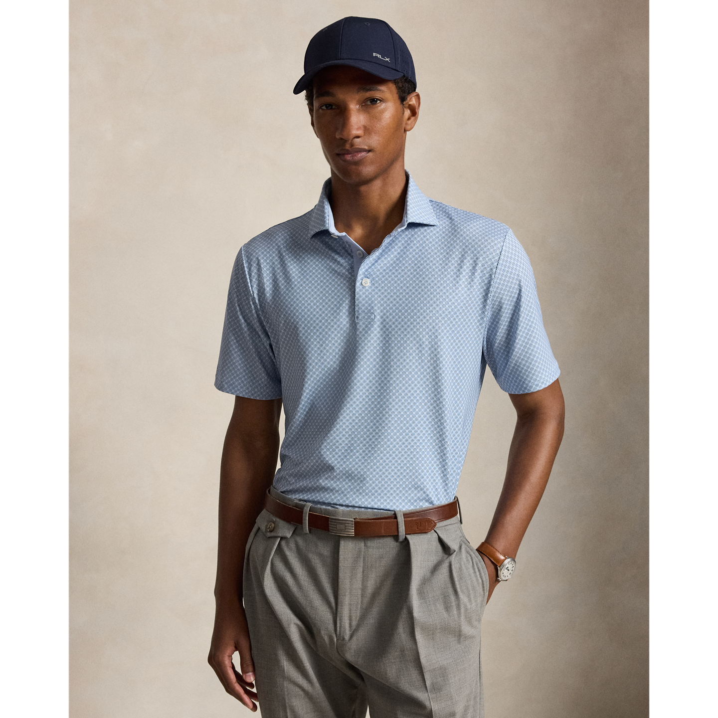Мужское поло Ralph Lauren Classic Fit Performance Polo, цвет: Галечный синий — фото 4