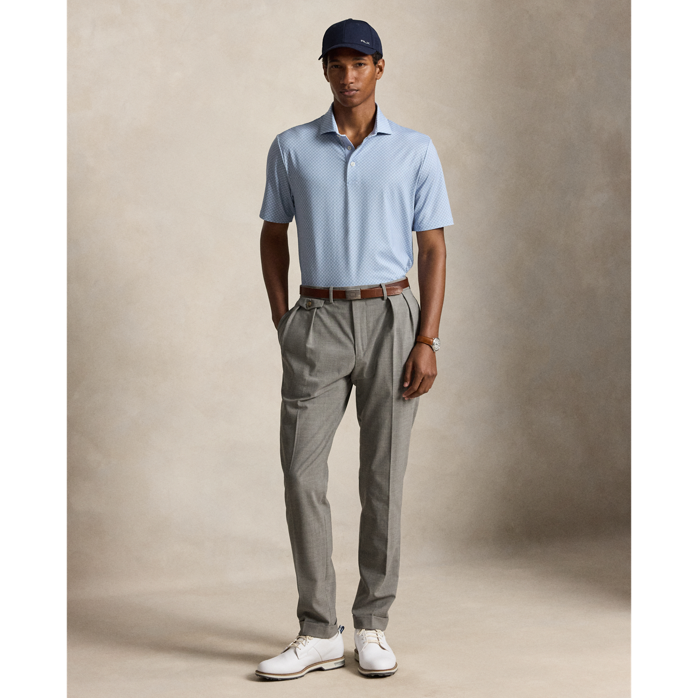 Мужское поло Ralph Lauren Classic Fit Performance Polo, цвет: Галечный синий — фото 1