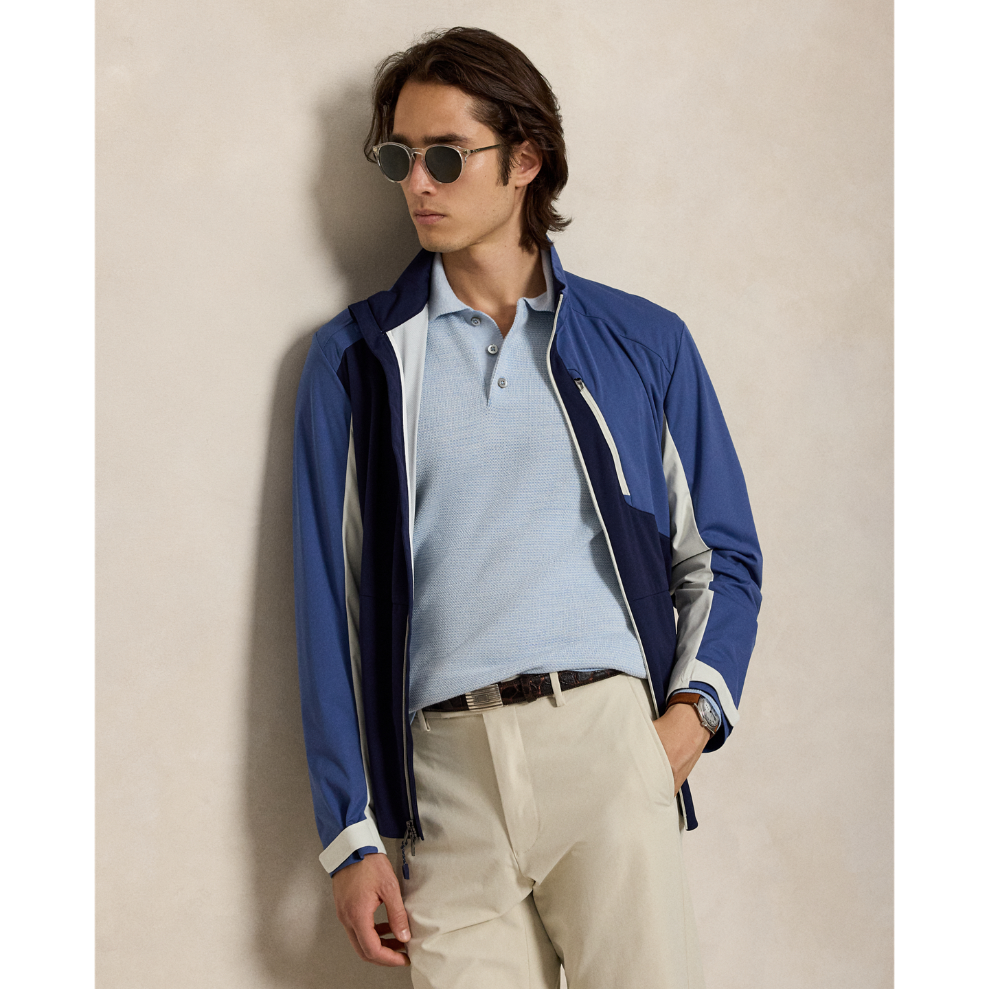 Мужской свитер Ralph Lauren Striped Performance Polo-Collar, цвет: Синий комбинированный — фото 4