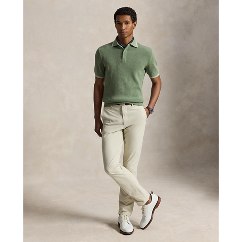 Ralph Lauren Waffle-Knit Cotton Polo Sweater