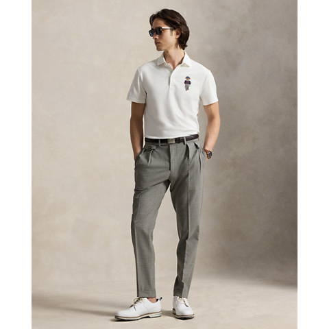 Мужская рубашка-поло Ralph Lauren Tailored Fit Polo Bear Performance, цвет: Белый