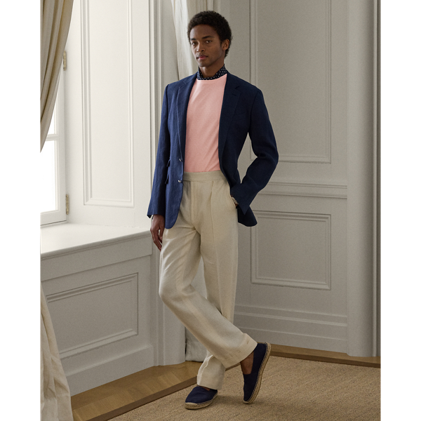 Rundhals-Florgarn-T-Shirt Purple Label in Sanftes Rosa 4