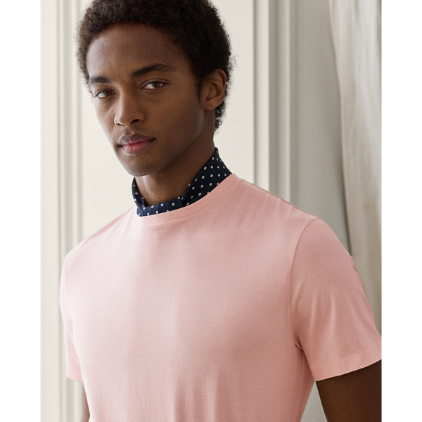 Rundhals-Florgarn-T-Shirt Purple Label in Sanftes Rosa 6