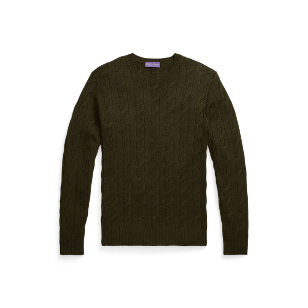 Ralph lauren men's cashmere cable knit sweater deals