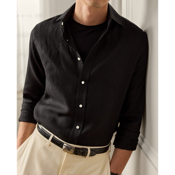 Black Linen Shirt Purple Label 6