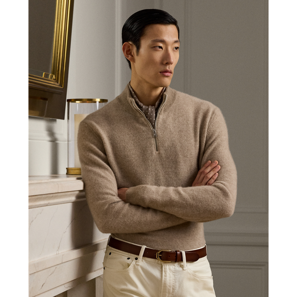 Cashmere Birdseye Quarter-Zip Sweater