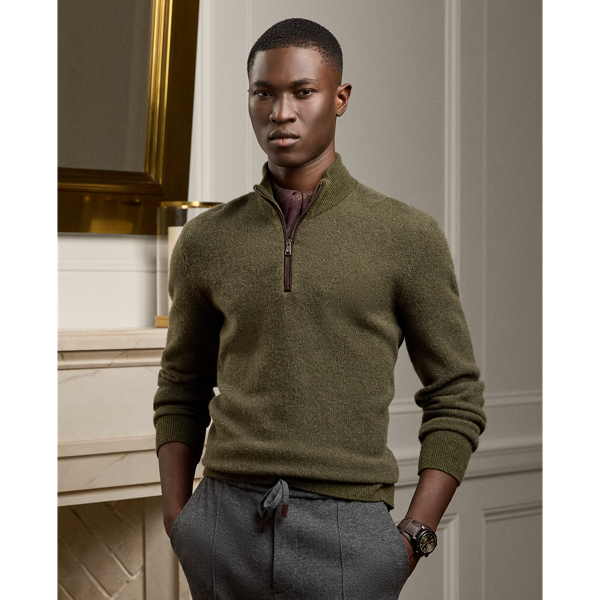 Cashmere Birdseye Quarter-Zip Sweater