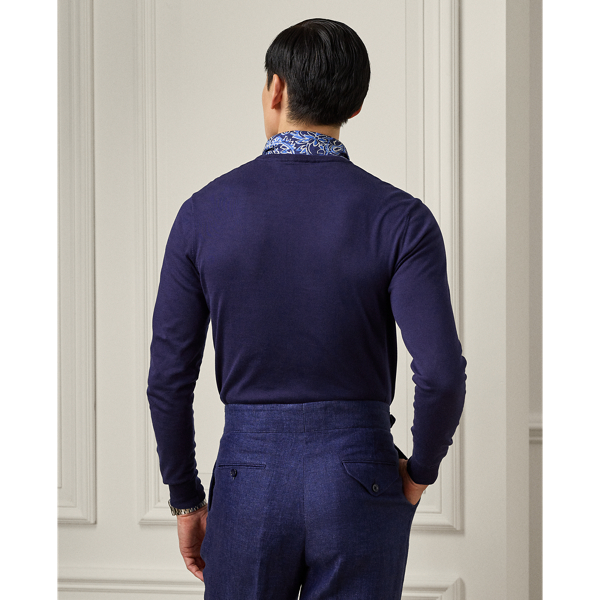 Spring Navy Cotton Crewneck Jumper Purple Label 5