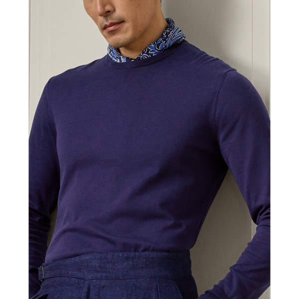 Spring Navy Cotton Crewneck Jumper Purple Label 6