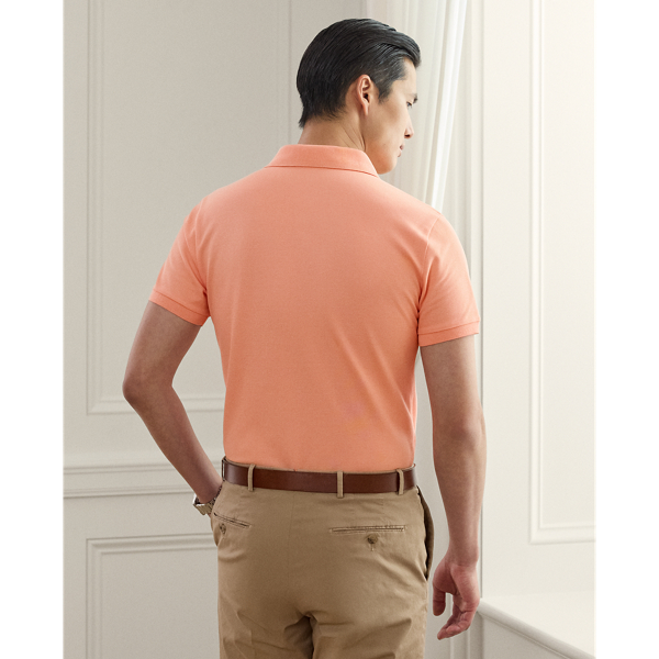 Custom-Slim-Fit Piqué-Poloshirt Purple Label in Korallenorange 5