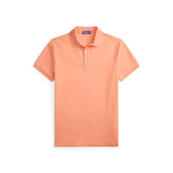 Custom-Slim-Fit Piqué-Poloshirt Purple Label in Korallenorange 2