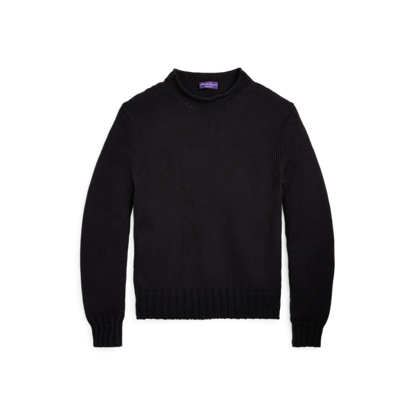 Classic Black Cotton-Blend Roll Neck Jumper Purple Label 2