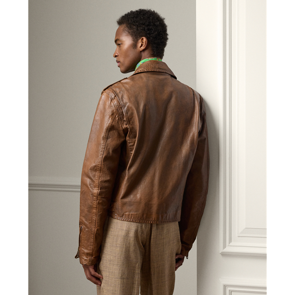 Gold Locklear Leather Moto Jacket Purple Label 5