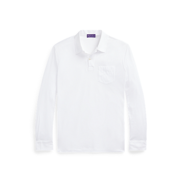 Lisle Pocket Long-Sleeve Polo Shirt Purple Label 1