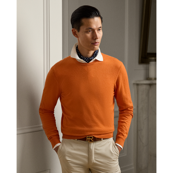 Orange sweater mens outfit best sale