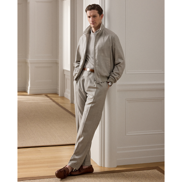 Pull col rond en cachemire Purple Label en Gris perle chin&eacute; 4