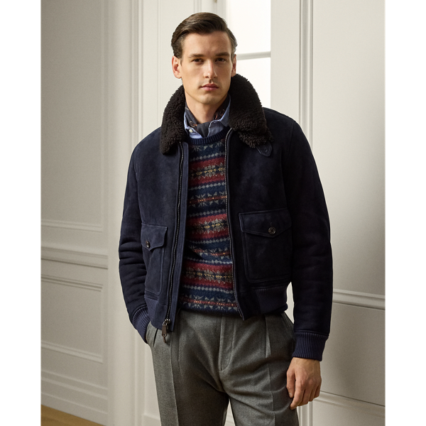 Ralph lauren purple label shearling jacket online