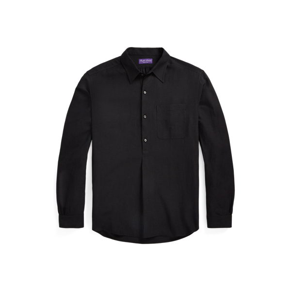 Silk-Linen Popover Shirt Purple Label 1