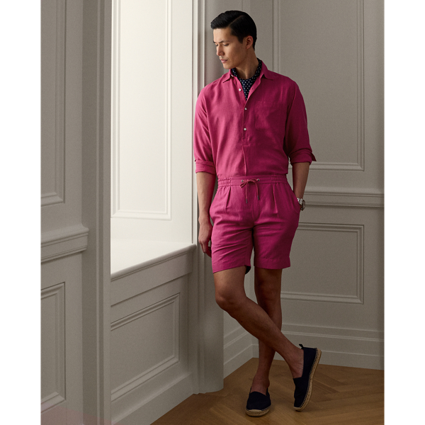 Cabaret / Fuschia Silk-Linen Popover Shirt Purple Label 4
