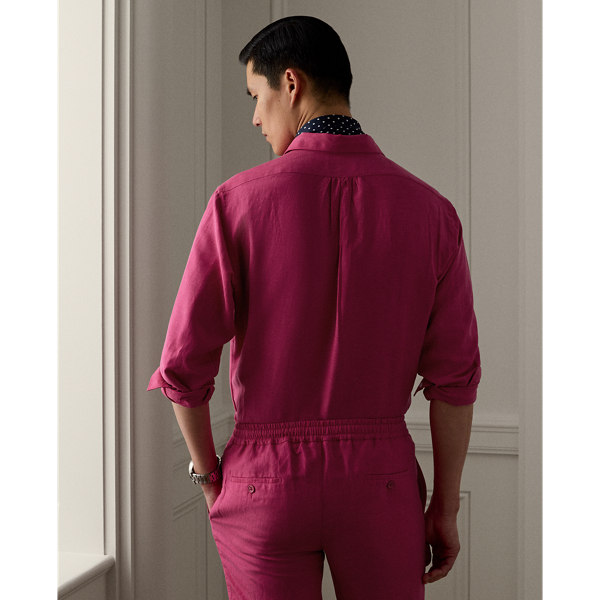 Cabaret / Fuschia Silk-Linen Popover Shirt Purple Label 5