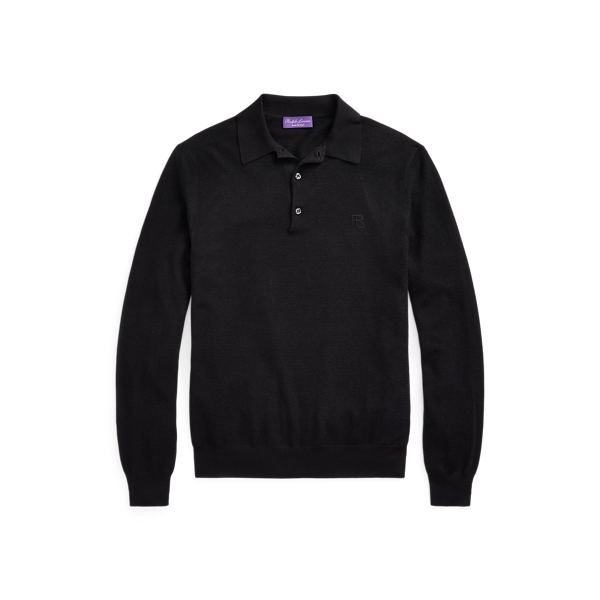 Strukturierter Pullover mit Polo-Kragen Purple Label in 1