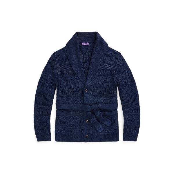 Strukturierte Strickjacke mit G&uuml;rtel Purple Label in 1
