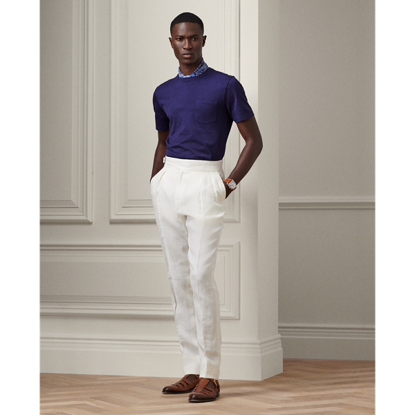Spring Navy Garment-Dyed Jersey Pocket T-Shirt Purple Label 4