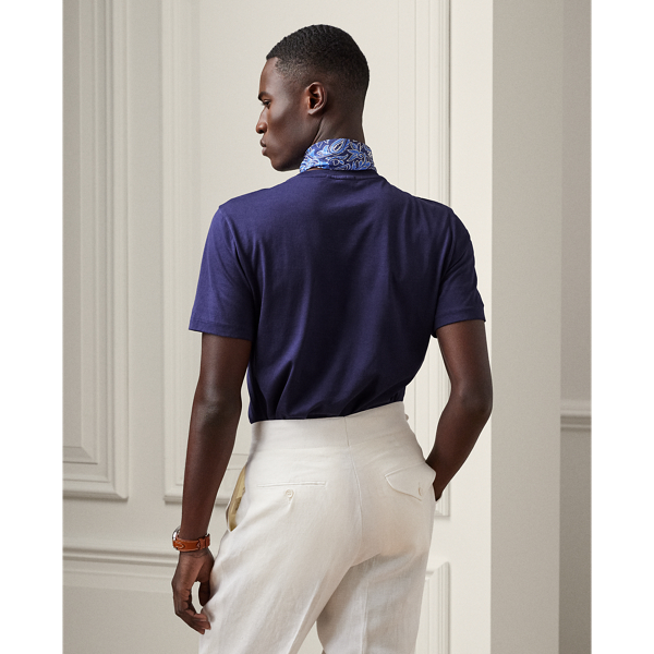 Spring Navy Garment-Dyed Jersey Pocket T-Shirt Purple Label 5