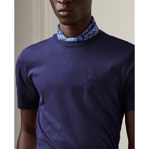 Spring Navy Garment-Dyed Jersey Pocket T-Shirt Purple Label 6