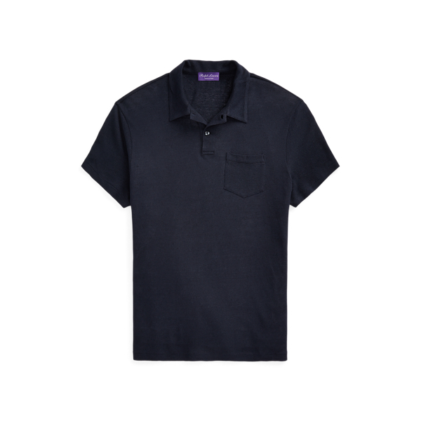 Linen-Cotton Piqu&eacute; Polo Shirt