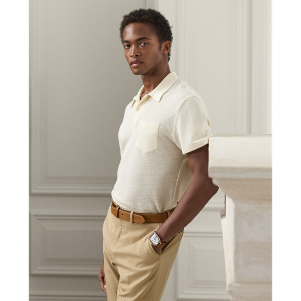 Linen-Cotton Piqué Polo Shirt