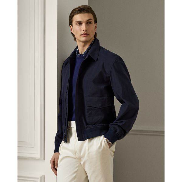 Classic Chairman Navy Albertson Stretch Twill Jacket Purple Label 1