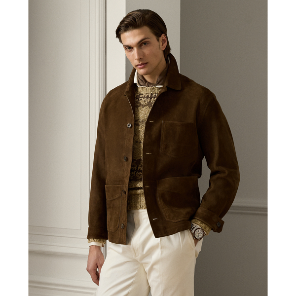 Ralph lauren brown suede jacket hotsell