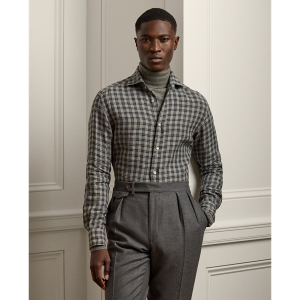 Ralph lauren checked shirt mens best sale