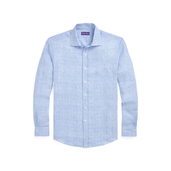Blue Glen Plaid Linen Shirt Purple Label 2