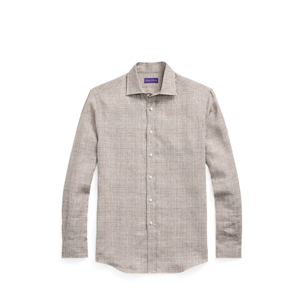 Glen Plaid Linen Shirt