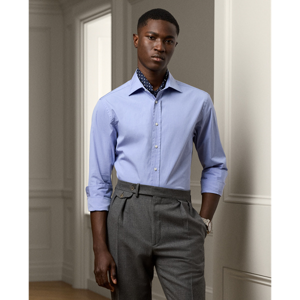 Medium Blue Washed End-on-End Shirt Purple Label 1