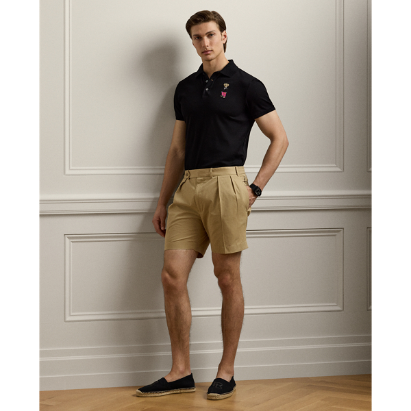 Black Custom Slim Polo Bear Pique Polo Shirt Purple Label 4