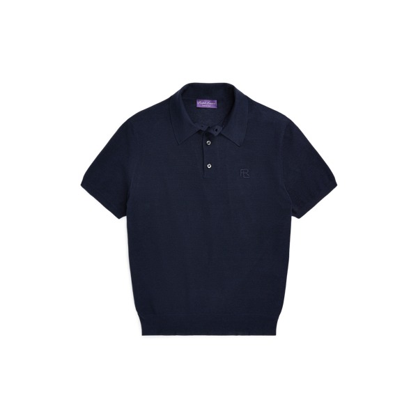 Monogram Silk-Blend Polo-Collar Jumper