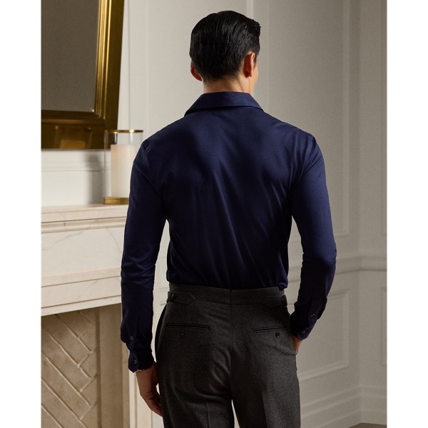 Purple Label 深藍色 珠地網眼 Polo 衫 5