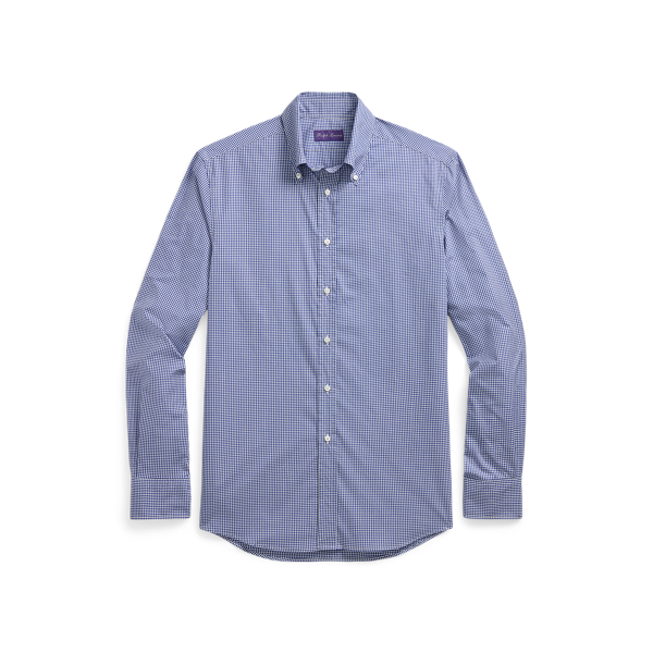 Popelinehemd mit Mikro-Gingan Purple Label in 1